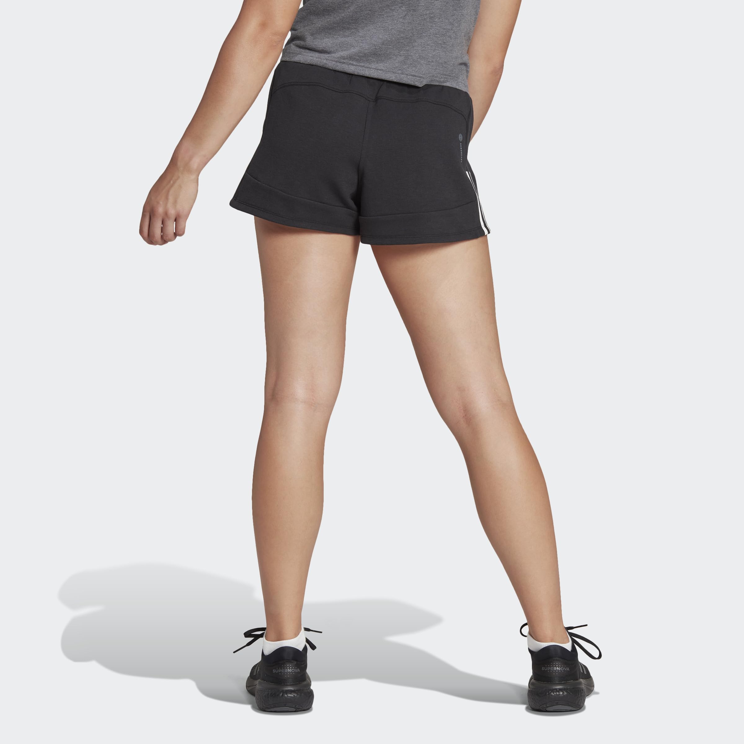 Adidas - Train Essentials Train Cotton 3-Stripes Pacer Shorts, Pantaloncini Donna