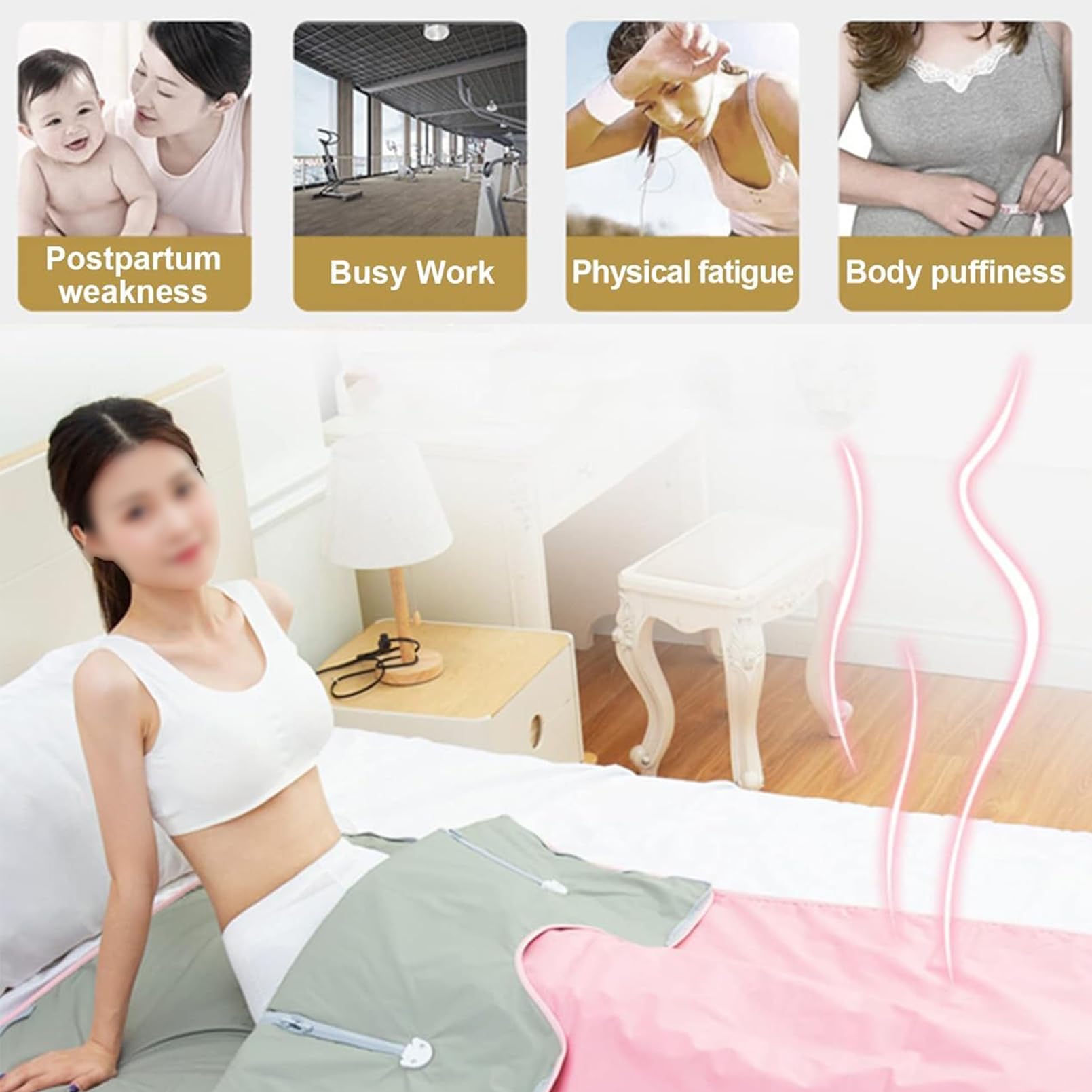Manta de sauna portátil, impermeable para el hogar, 7 capas de aislamiento y calefacción para pérdida de peso y moldear el cuerpo