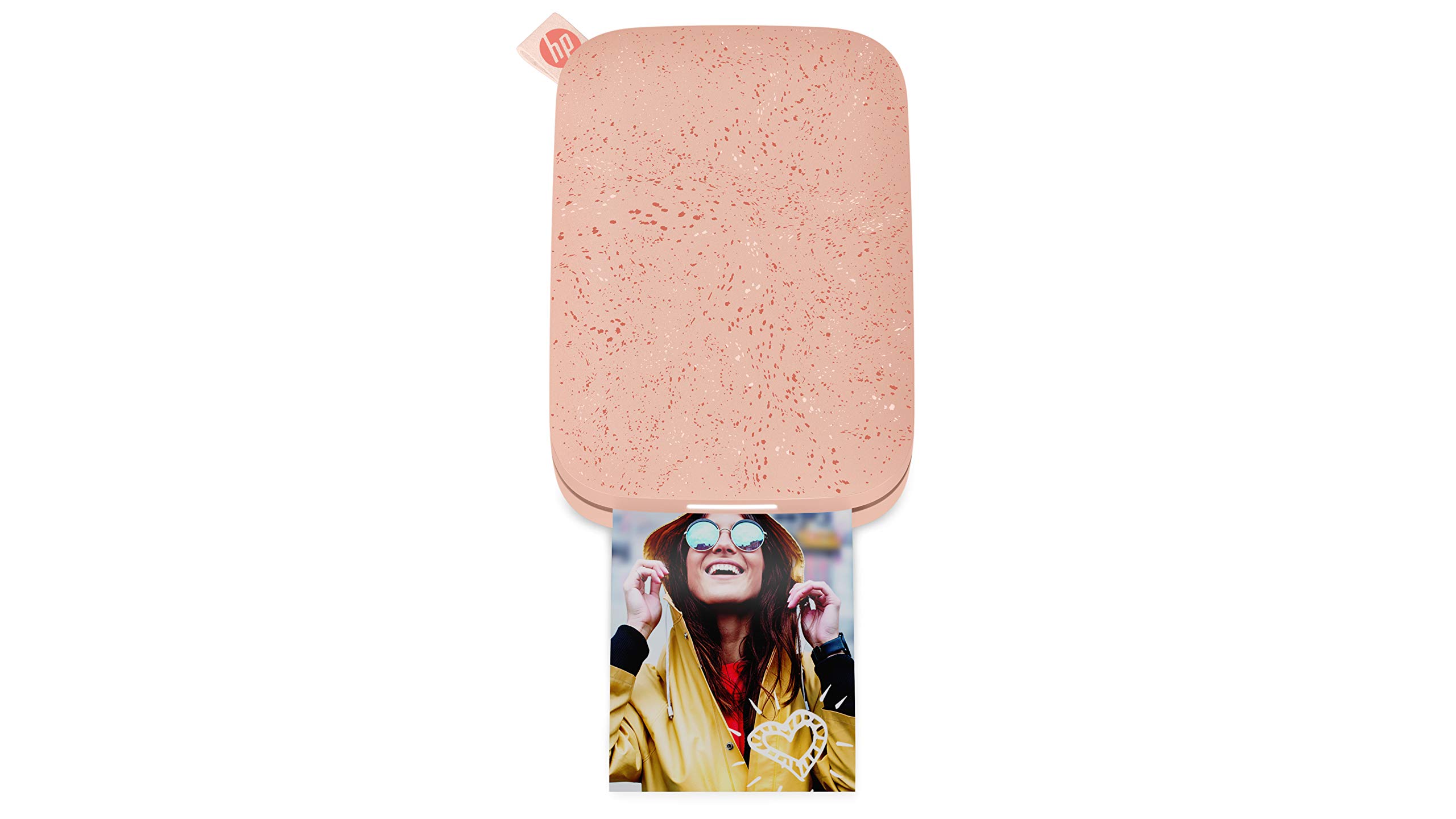HP Sprocket 200 - Impresora fotográfica portátil (tecnología de impresión Zink, Bluetooth, fotos 5 x 7.6 cm), blush