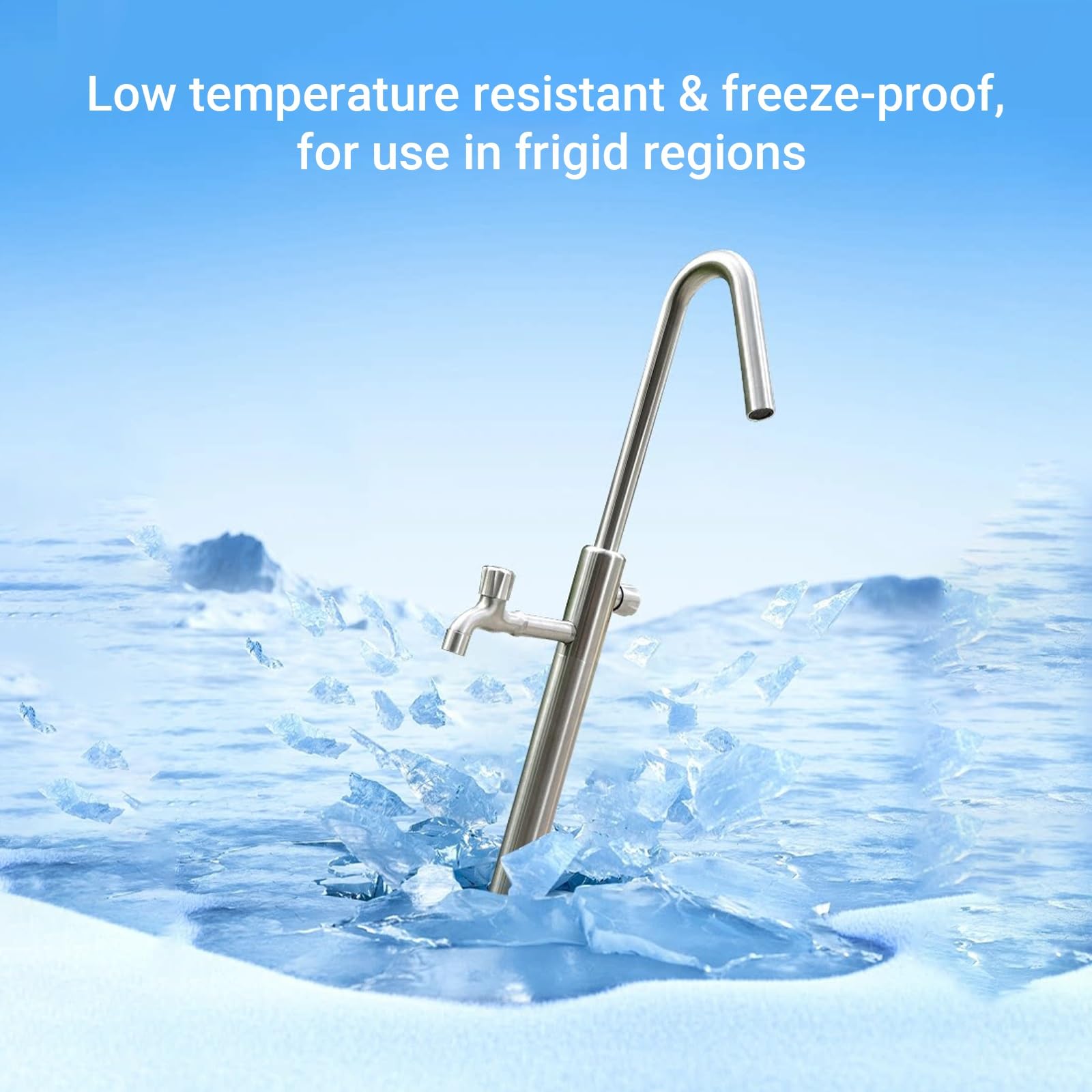 Colonna d'Acqua da Giardino in Acciaio Inox 304, Fontanella Esterno con Doppio Rubinetto, per Irrigazione e Lavaggio(Black-C,120cm/47.2in)