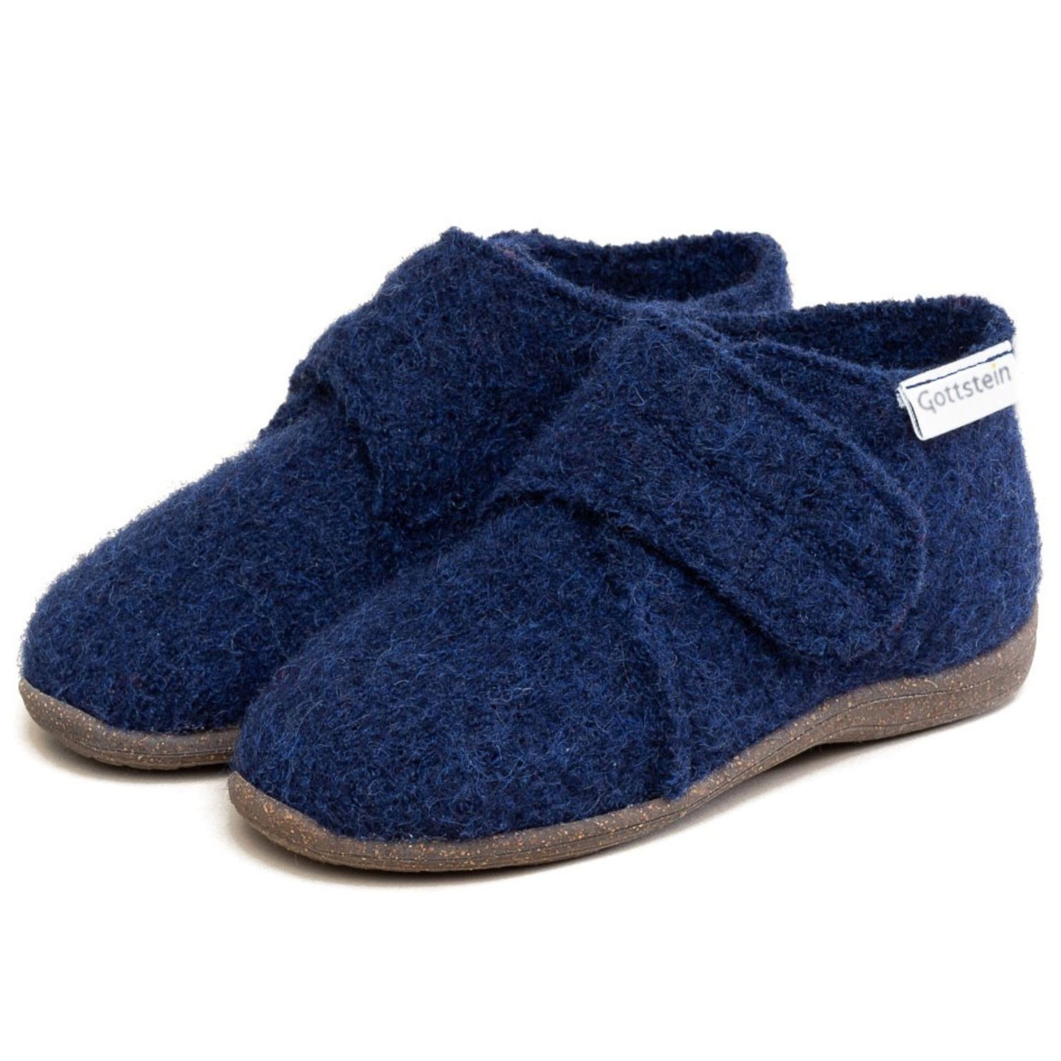 Gottstein Zapatillas infantiles Alpine Racer RU para niños y niñas, de lana virgen con cierre de velcro, zapatillas de fieltro perfectas para guarderías y guarderías