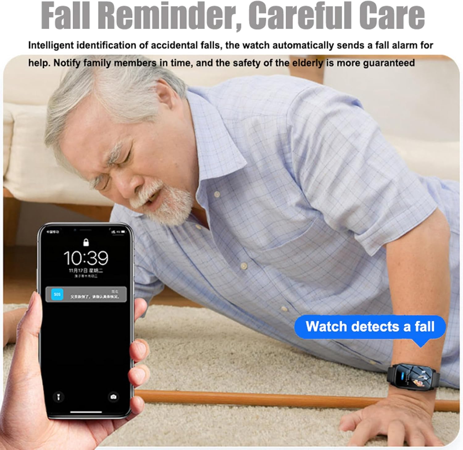 Fall Alert Devices for Elderly, Smart Watch for Seniors with HD Video Call, Fall Detection, GPS & IP67 Waterproof, Gifts for Parents And Elders,Red 4 717rZ3UXcOL. AC SL1500