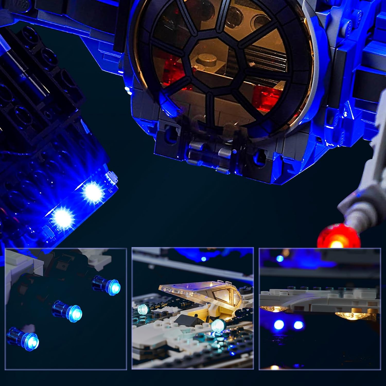 BrickBling LED Light Compatible with Lego Mandalorian Fang Fighter vs. TIE Interceptor Building Set (No Model), Creative Lights Compatible with Lego 75348, Great Surprise for Adult
