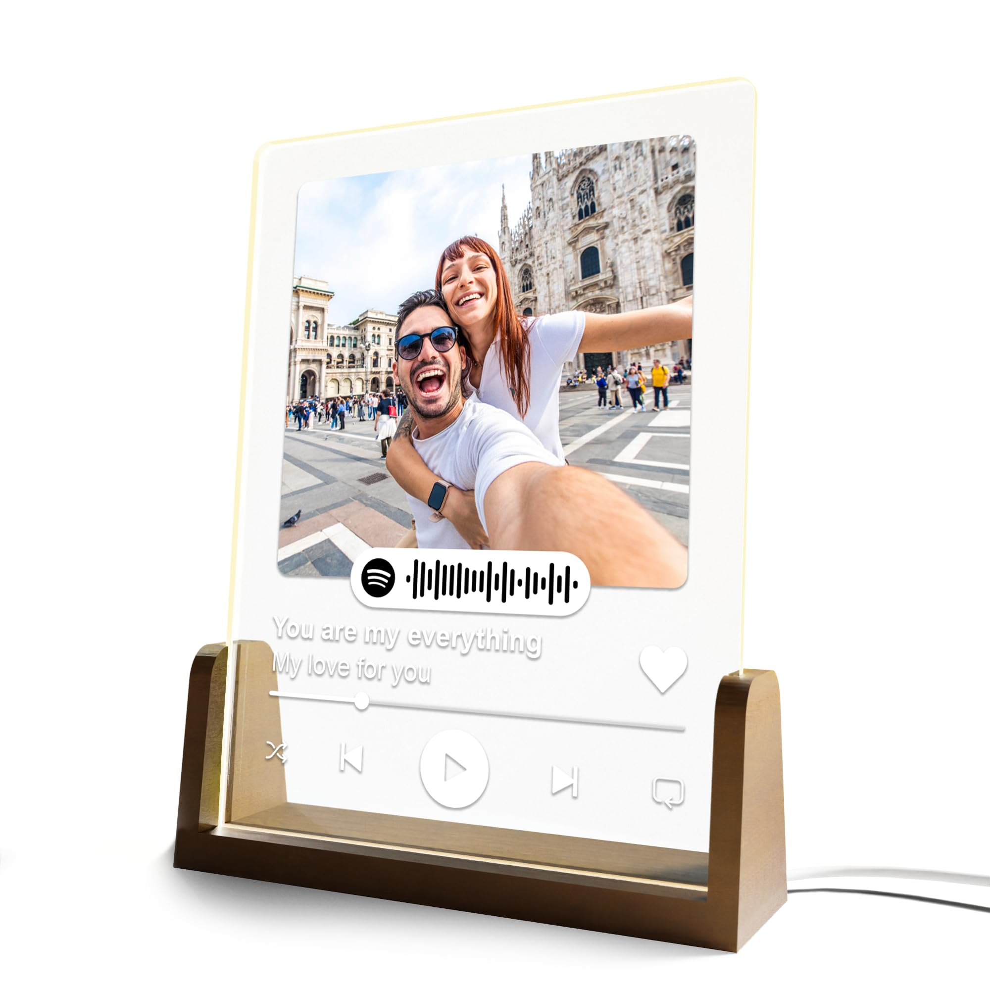 EGD Personalized Spotify Plaque Gifts for Her Him Girlfriend Boyfriend, Custom Picture Frame for Women Men, Customized Photo Gifts for Couple Wife Husband on Anniversary Birthday