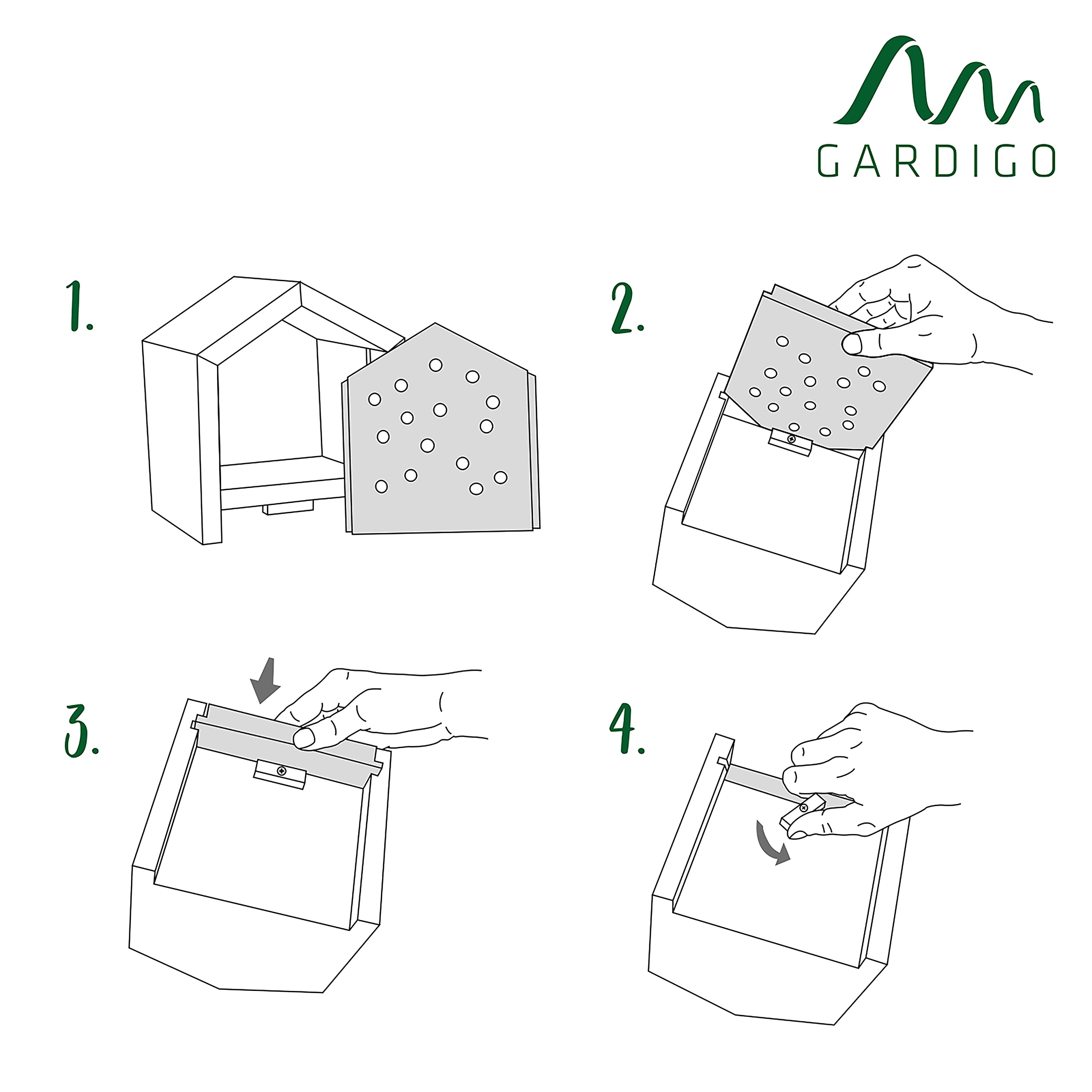 GARDIGO® Casetta per Coccinelle | Nido per Coccinelle | Casetta per Insetti In Legno | Casetta delle Coccinelle in Legno Massiccio | Nido per Insetti | Rifugio per Insetti | Made in Germany