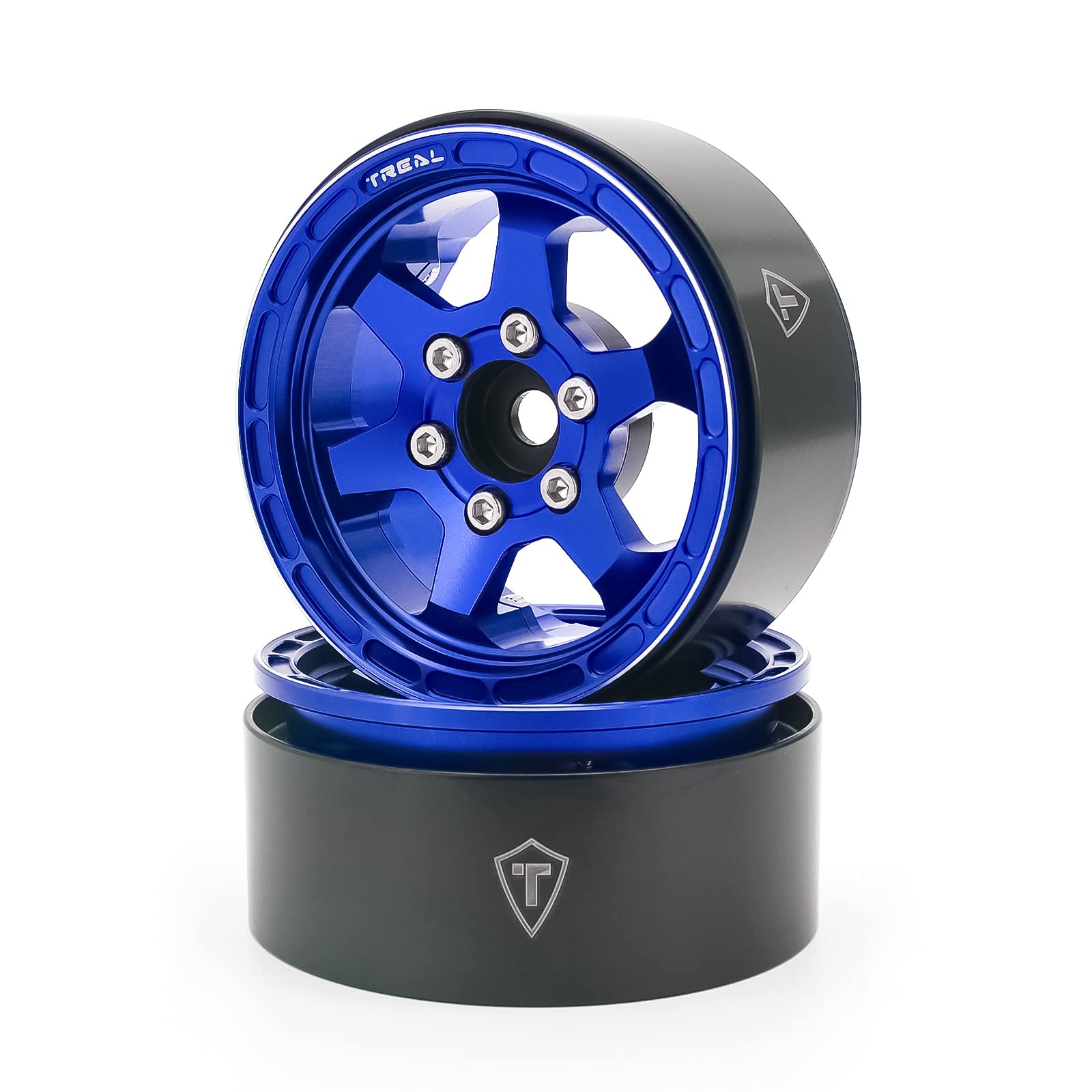 TREAL 1.9 Beadlock Wheels (4P) Red - CNC Aluminum Wheels For Axial SCX10, TRX4, Redcat Gen8 RC Crawlers - View #2