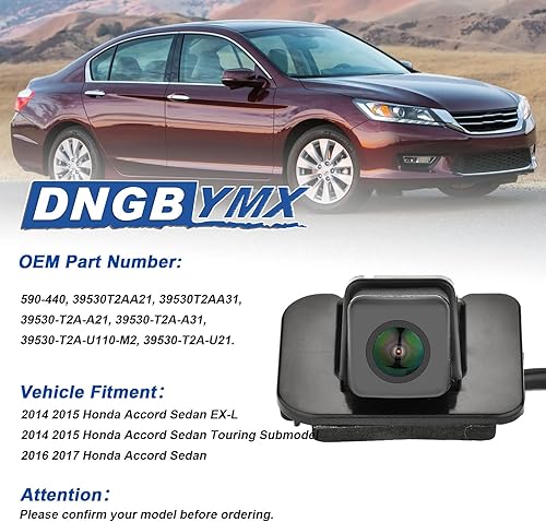 Miniatura 2 de Cámara de visión trasera compatible con Honda Accord 2014 2015 2016 2017 Parking Park Assist Camera Reemplaza # 39530-T2A-A21 39530-T2A-A31
