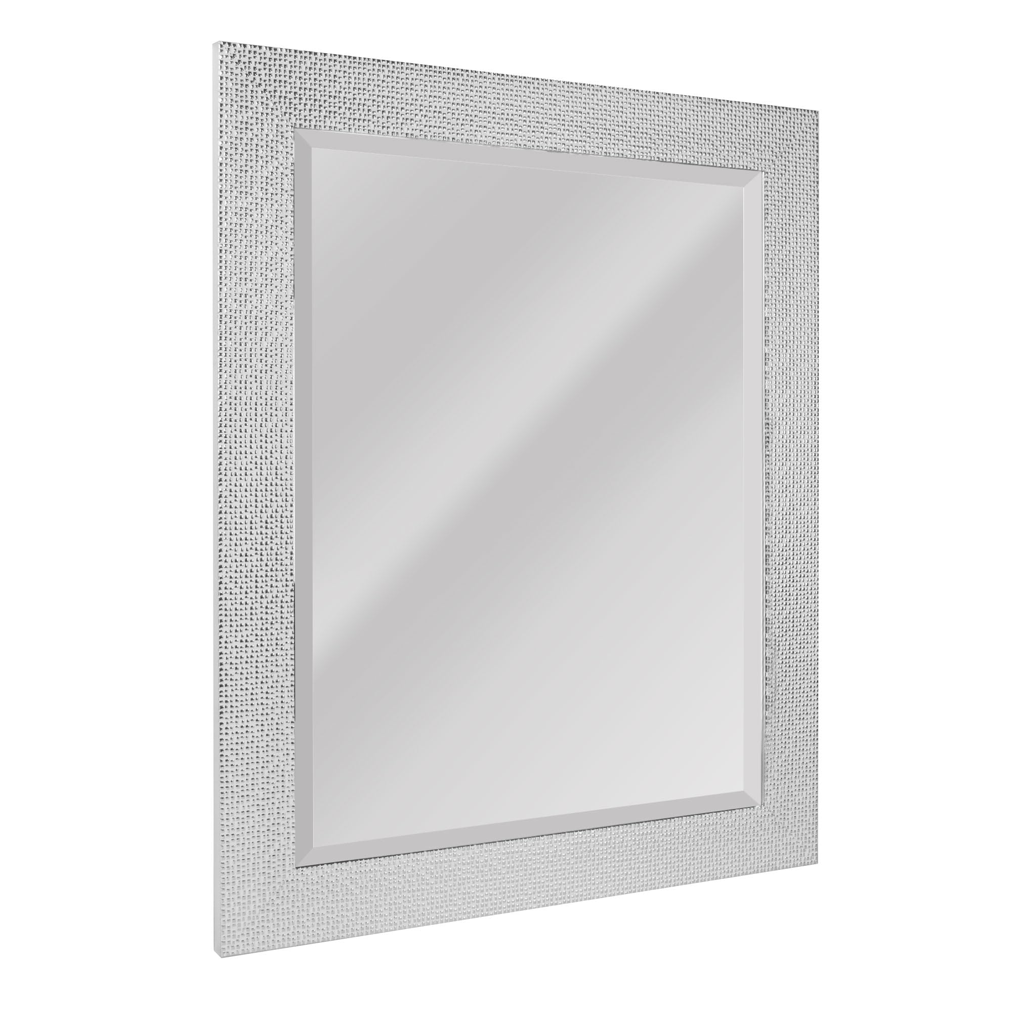 Head West Chrome and White Tile Textured Frame Vanity Accent Mirror - 23" x 29"