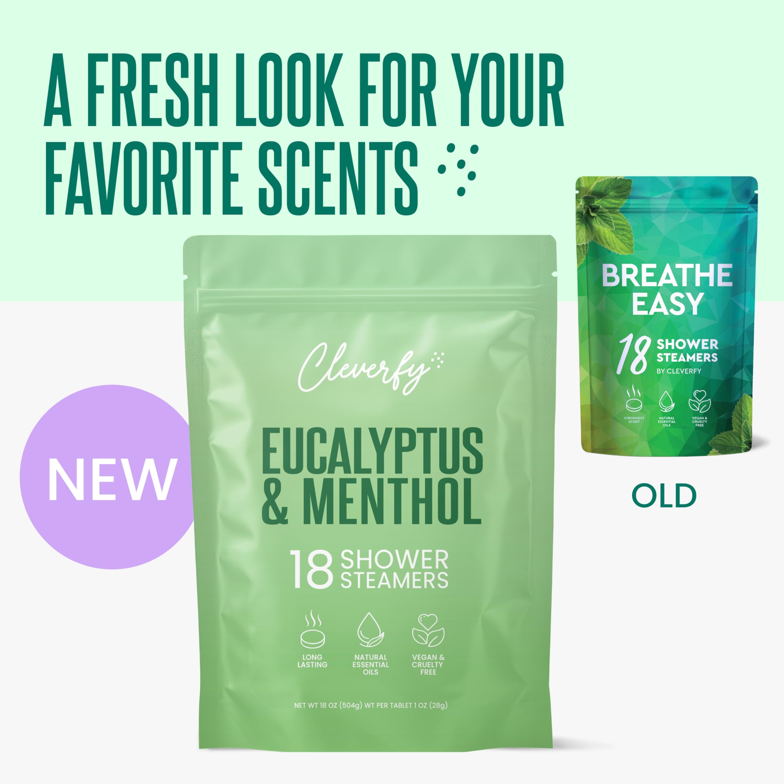 Cleverfy Eucalyptus for Shower Steamers Aromatherapy – Stocking Stuffers for Teen Girls, Women and Wife – Christmas Gifts for Teens and Women – White Elephant Gifts for Adults – 18 Tablets