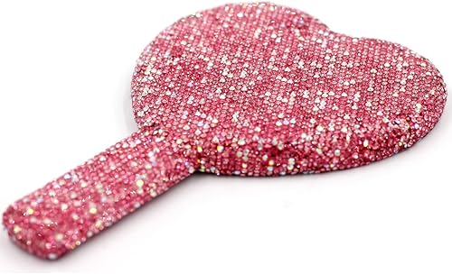 Miniatura 8 de Bestbling Bling Rhinestone Heart Handheld Mirror - Portable & Dazzling Makeup Mirror for On-The-Go Touch-ups (Plastic White)