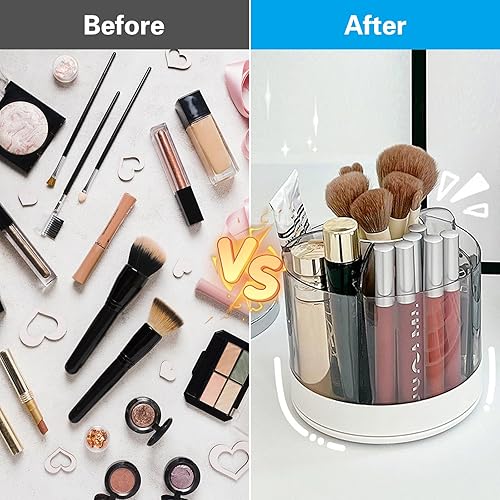 Miniatura 6 de Marte Vanci Organizador de escritorio giratorio para bolígrafos, organizador de escritorio para lápices, maquillaje, pintura, pinceles,