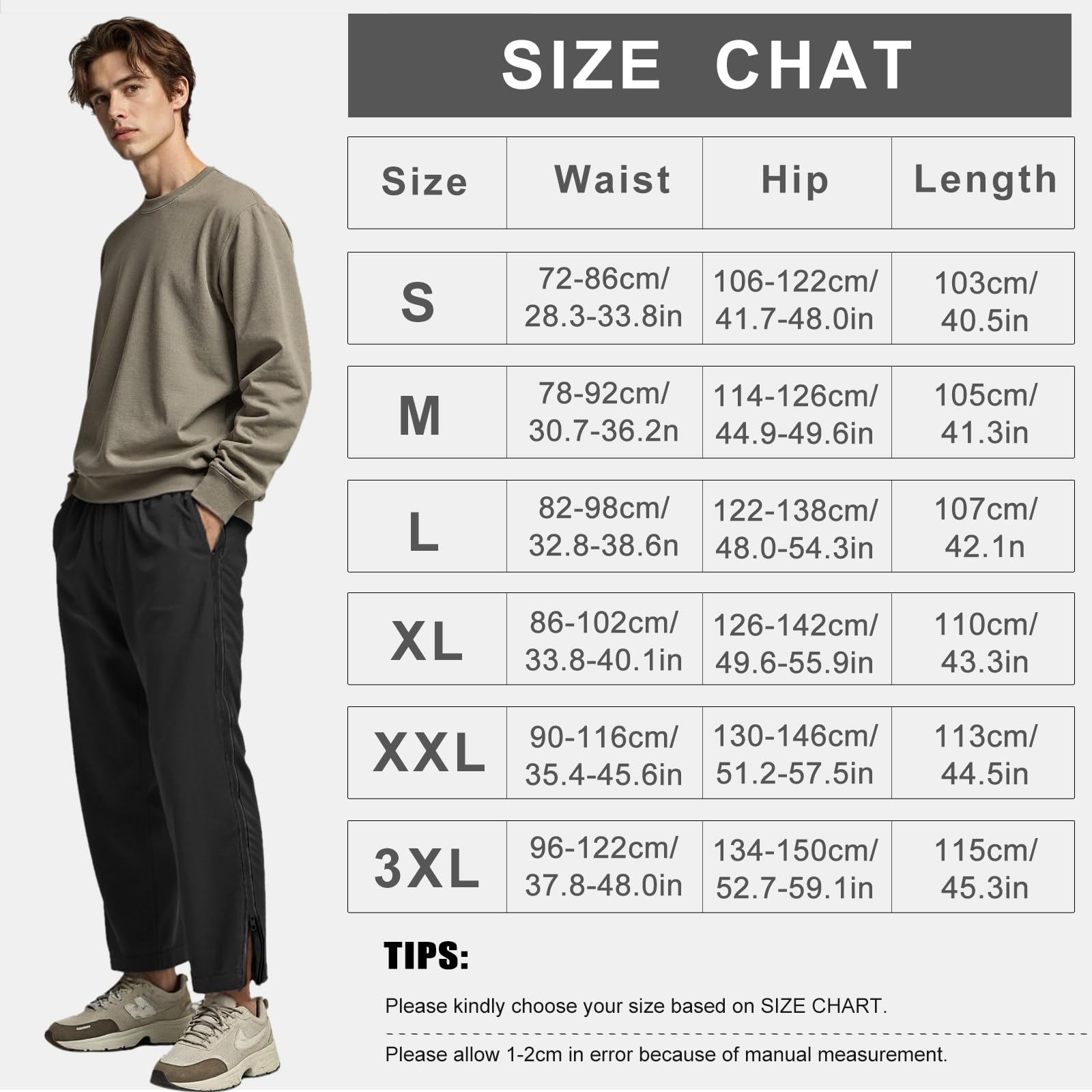 Pantaloni da Jogging Pantaloni da Allenamento da Uomo Pantaloni da Riabilitazione con Apertura Laterale Pantaloni Sportivi Postoperatori