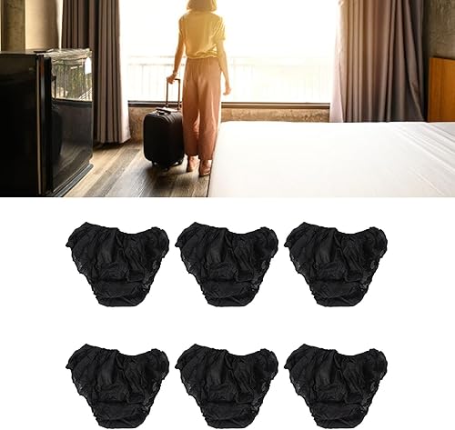 Miniatura 3 de Dioche 50 piezas de ropa interior negra desechable, talla única que se adapta a la mayoría de ropa interior de viaje portátil para mujeres y hombres