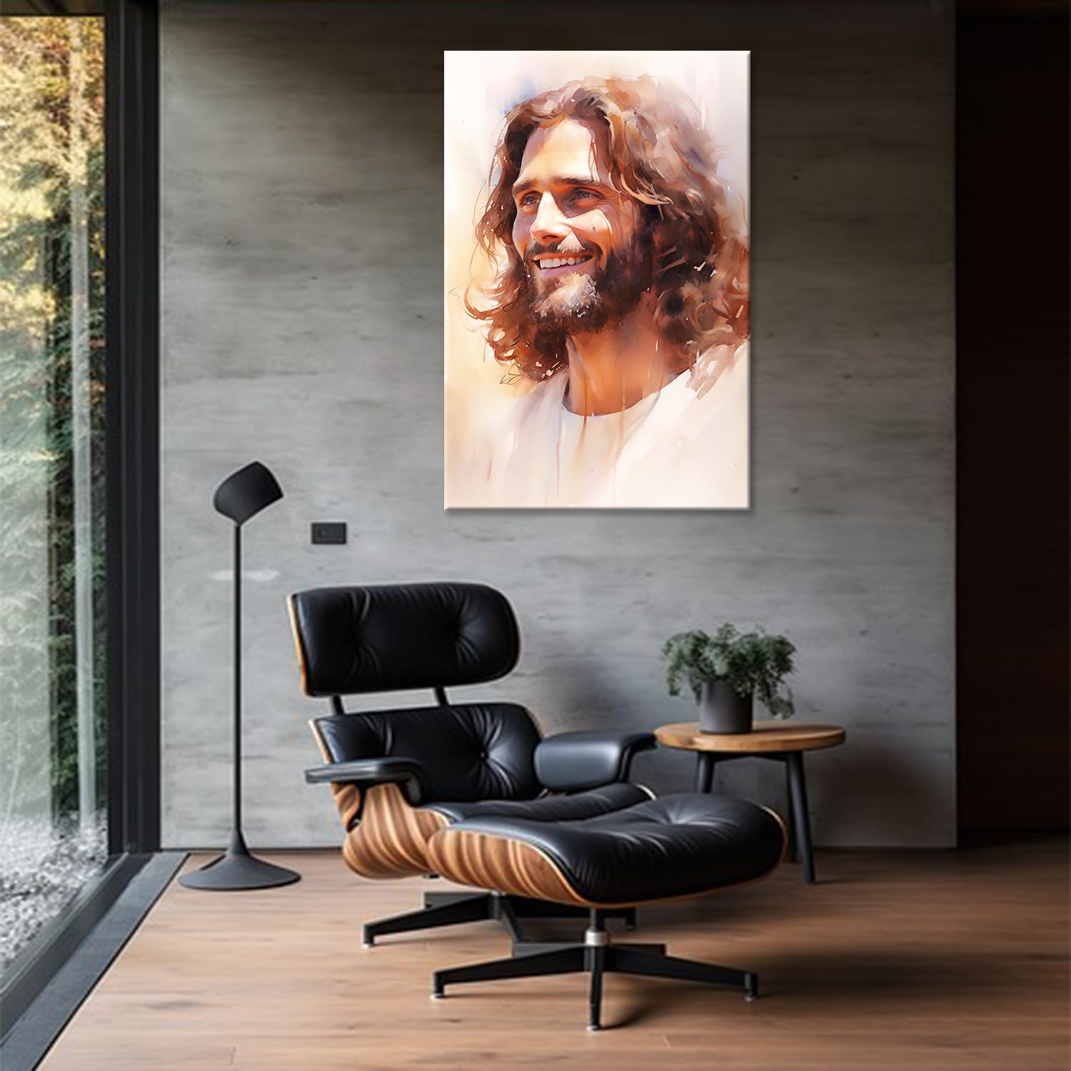 MODOJOART Jesus Christ Canvas Wall Art Jesus' Smile and Mercy Painting Print Christianity Gift Poster for Living Room Bedroom Decor(Artwork-02, 12"x18")