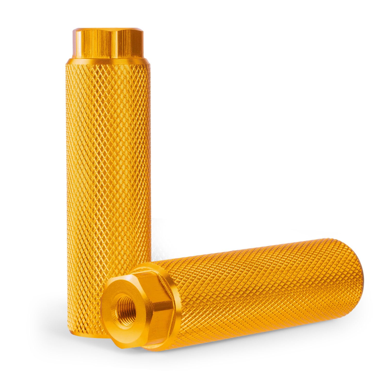 Bike Pegs, Aluminum Anti-Skid BMX Bicycle Foot Pegs for Mountain Bike Cycling, Stunt Pegs Fit 3/8 inch Axles Orange