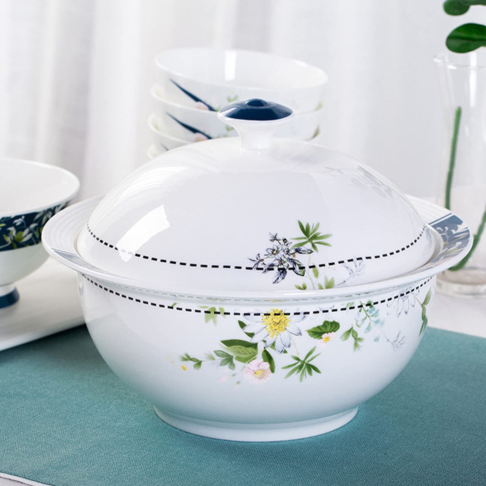 Zestaw Naczyń Ceramicznych W Stylu Retro, Piękny Zestaw Porcelany W Kolorze Niebieskim I Białym, Idealny Na Domowe Przyjęcie, Wesele, Hotel, Boże Narodzenie