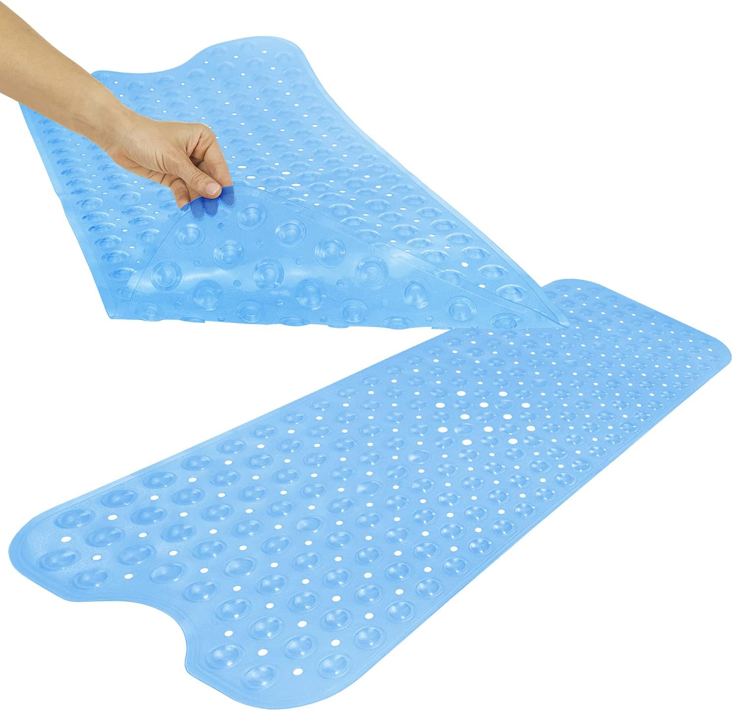 Vive Bathtub Mat for Bath & Shower Floors - Anti Non Slip Suction Rubber Skid Pad for Tub, Bathroom, Elderly, Kids - Eco-Friendly, Resistant Strong, Textured Rectangle Grip - Machine Washable