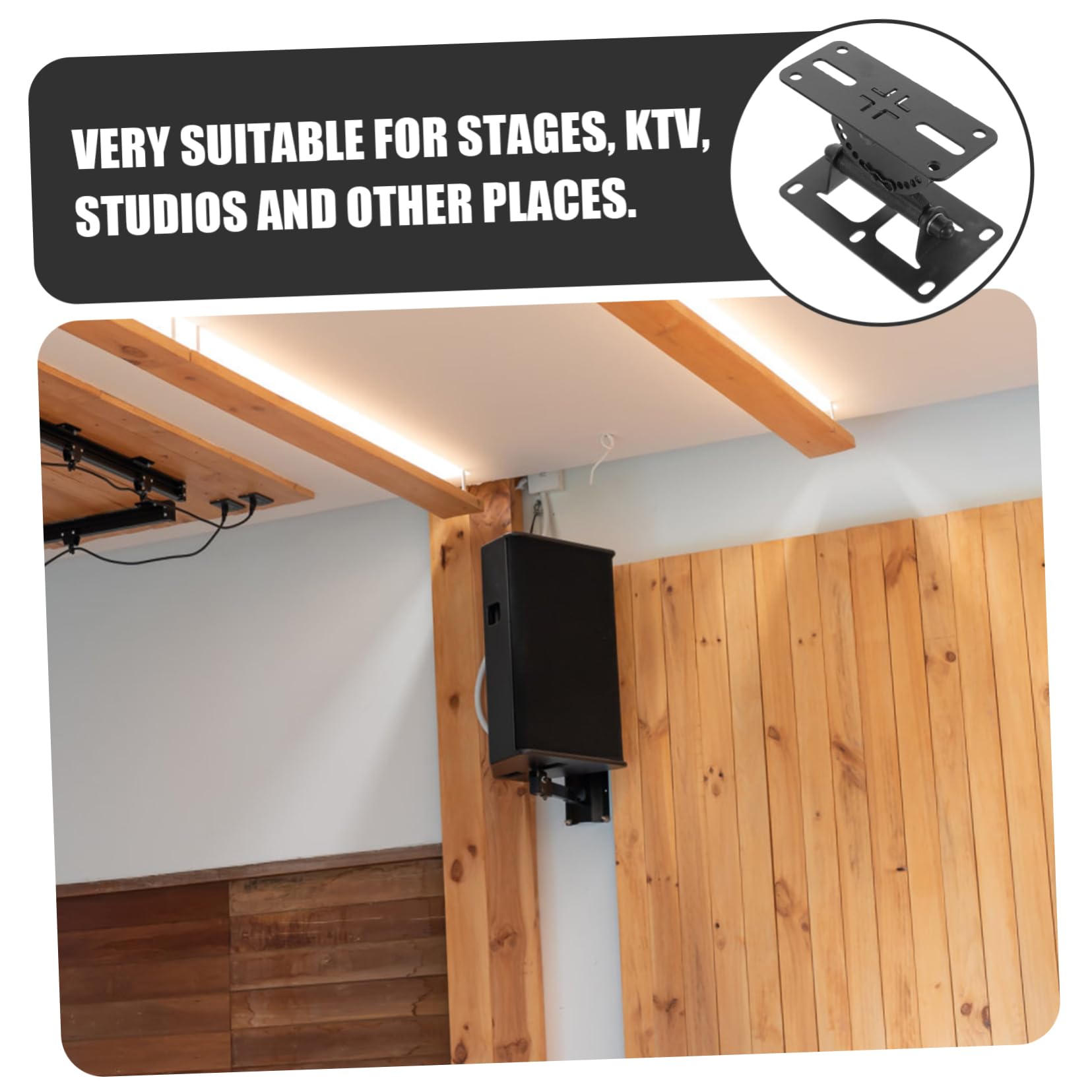 Housoutil Support Murale en Zinc Rotatif pour Alliage de Enceinte Mural Fixation Noir, Stable et Gain de Place pour Systèmes Audio et Scènes Techniques
