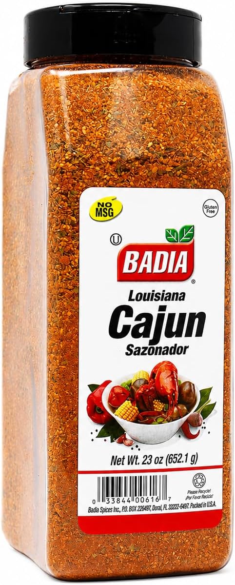 Badia Louisiana Cajun Seasoning, 23 oz – Bold & Spicy Creole Blend for Meats, Seafood, Vegetables & More