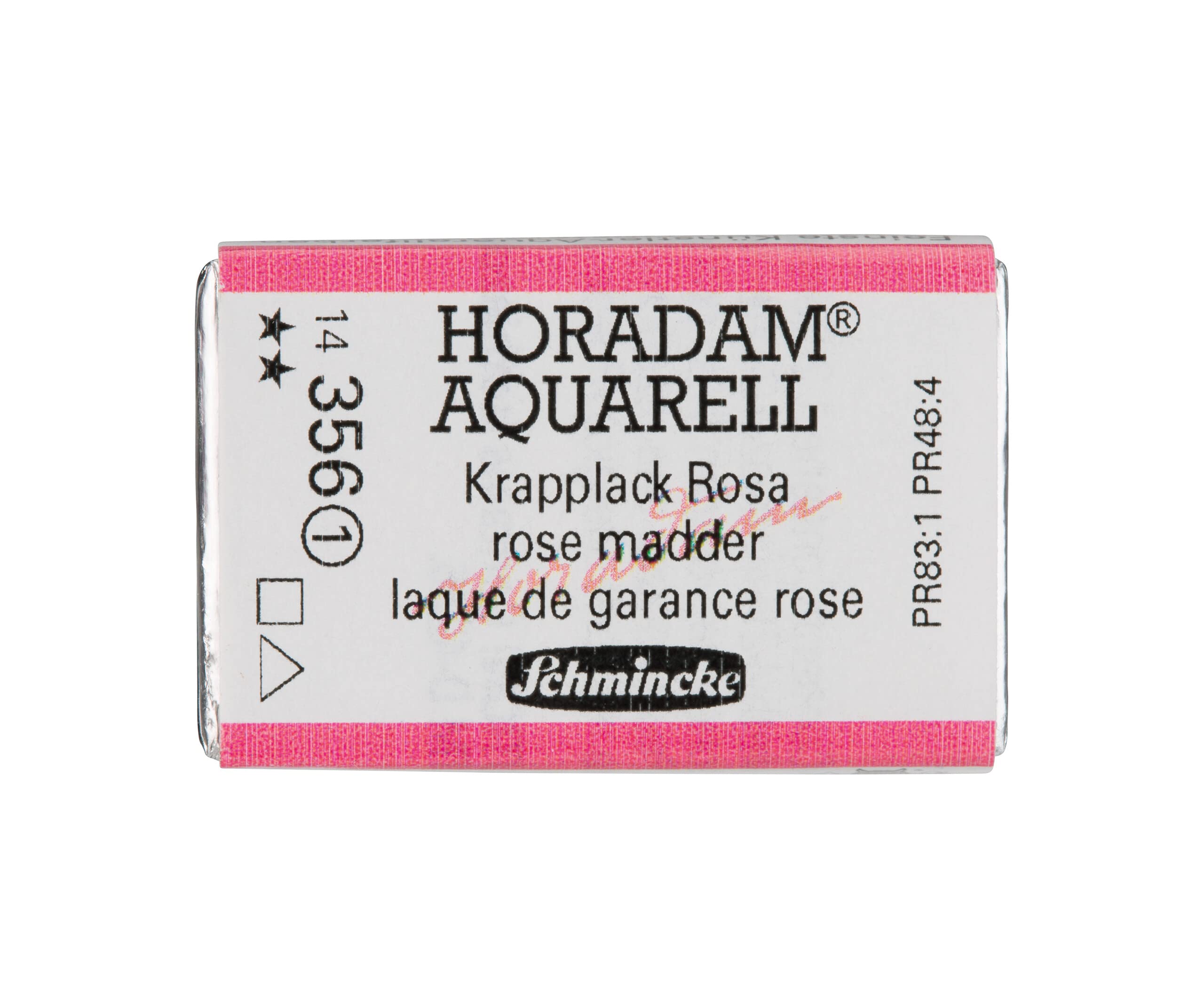 Schmincke 356 Rose Madder - Horadam® Aquarell - Finest Artists' Watercolours, 14 356 043, 1/1 Pan