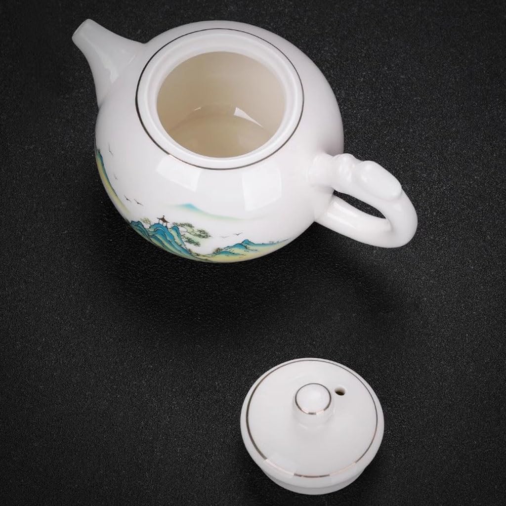 Czajnik z jadeitu o pojemności 200 ml z baraniny, biały, porcelanowy, prosty, ceramiczny zestaw do herbaty Xishi, czajnik