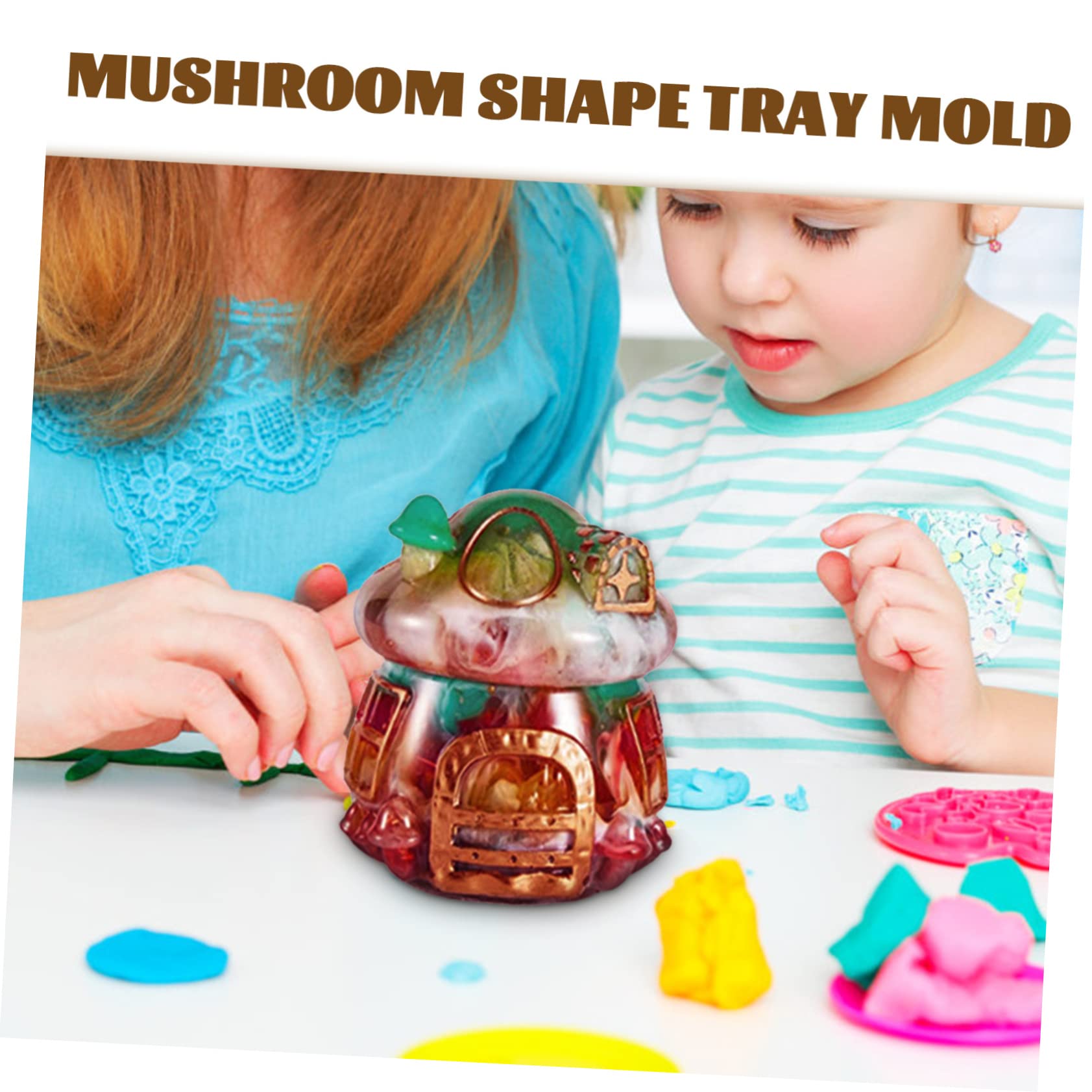 SHINEOFI 3ensembles Moule Silicone pour Plateau De Rangement Forme De Champignon Moule à Flexible Et Réutilisable pour Décoration Bricolage