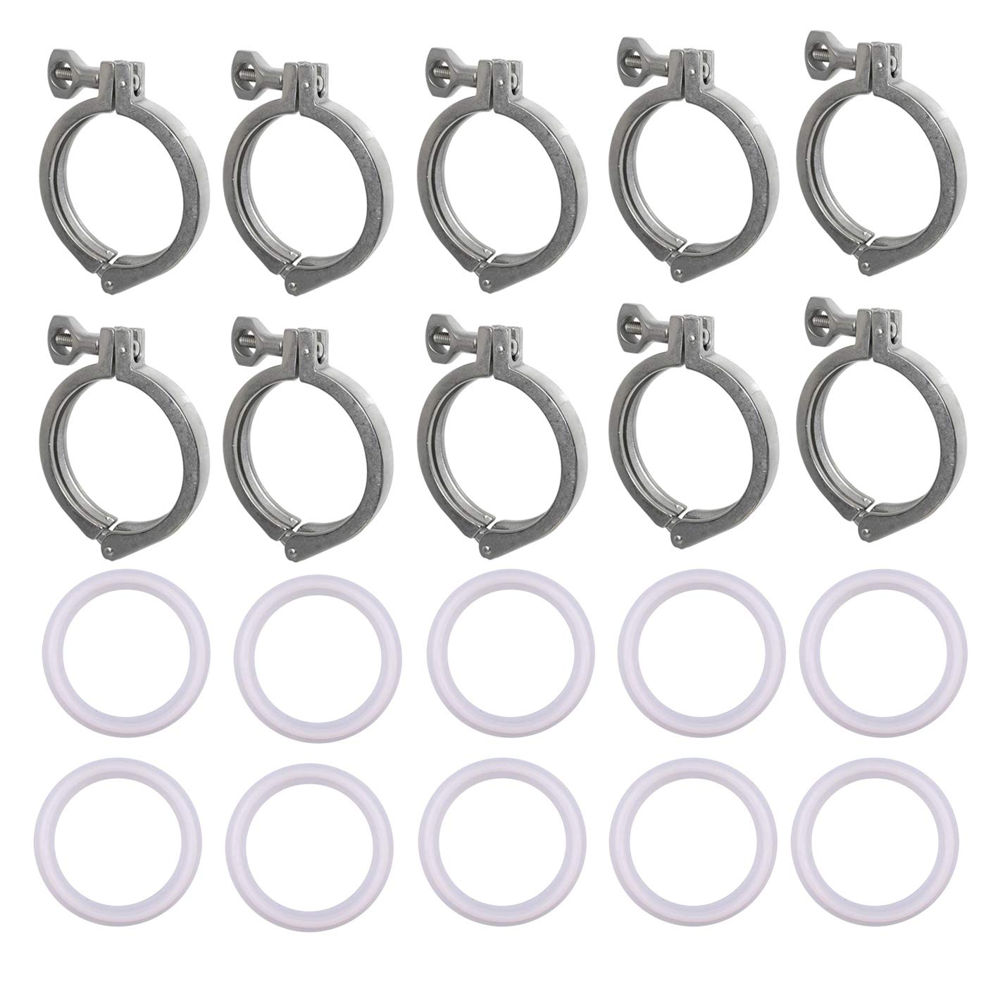 Tri-Clamp 1.5 de acero inoxidable 304 industrial con junta selladora kit de 10 piezas