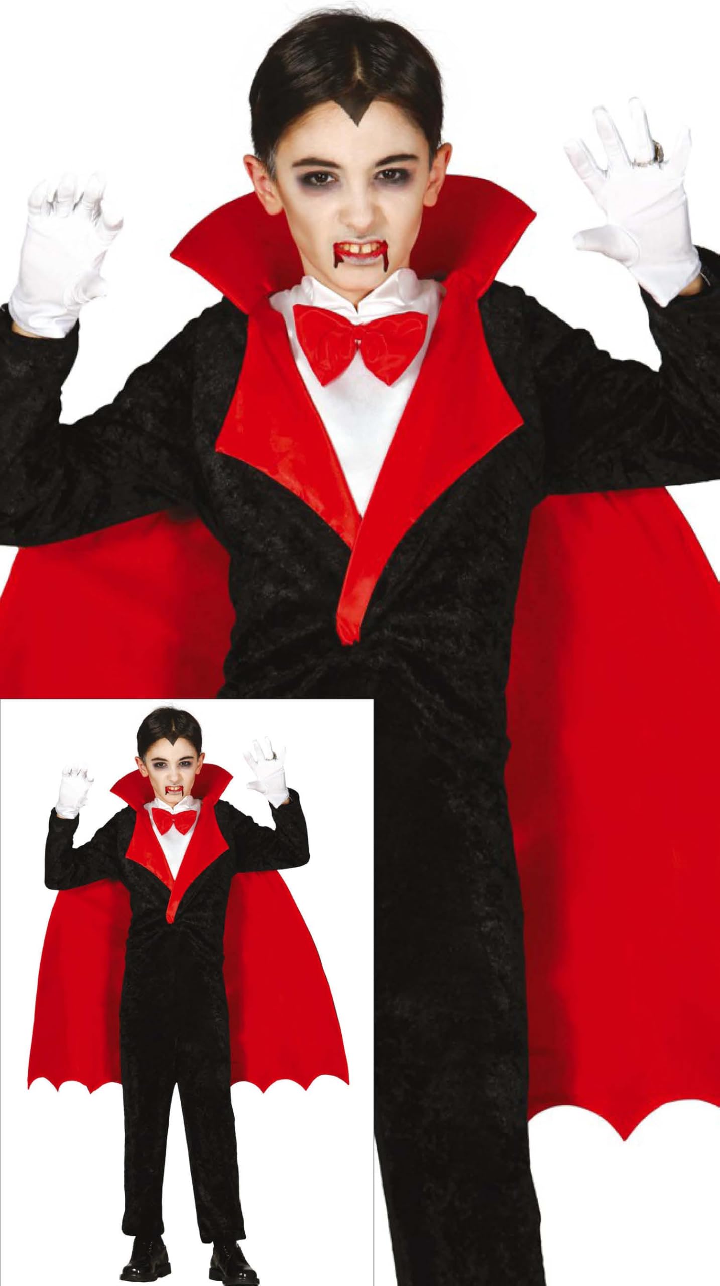 FIESTAS GUIRCA Children's Halloween Dracula Or Vampire Boys Fancy Dress Costume Age 3-4 Years
