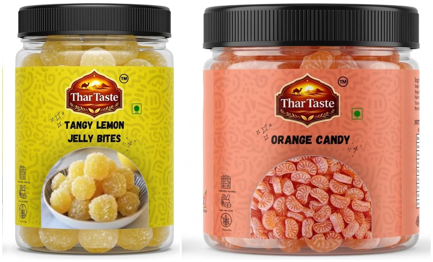 Thar Taste Lemon Jelly 100g + Orange Candy 100g | Combo of 2-image-37