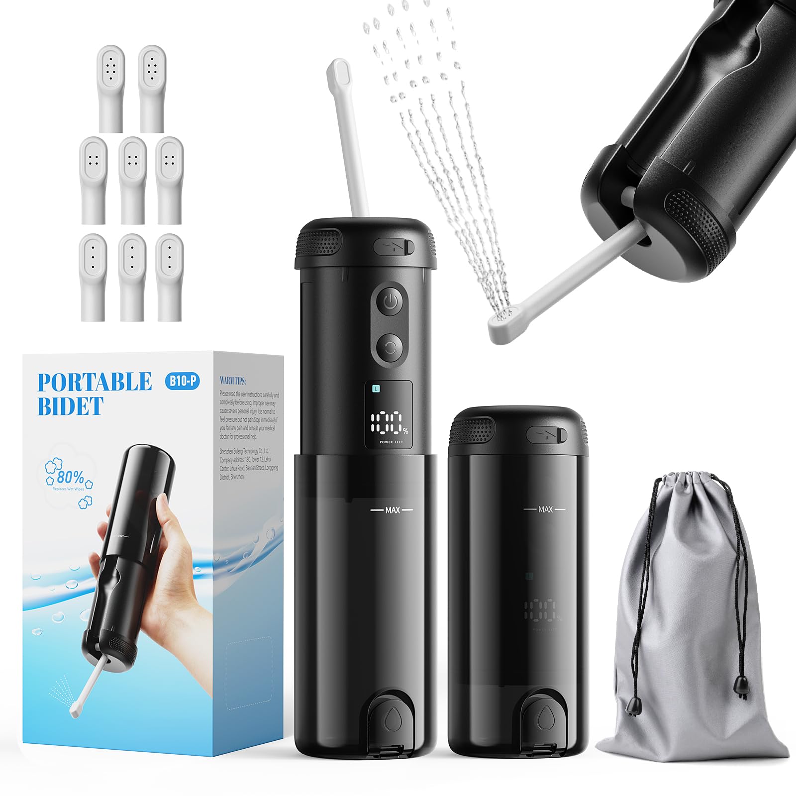 Yaej Peri Bottle for Postpartum Care-250mlPortable Bidet for Travel with 5 Sprayer Modes 2000mAh Rechargeable Electric Bidet with