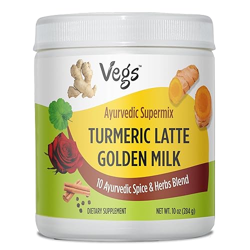 Miniatura 1 de Vegs Mezcla dorada con leche de cúrcuma ayurvédica, leche dorada en polvo con cúrcuma y jengibre, súper mezcla de leche dorada con pétalos de rosa