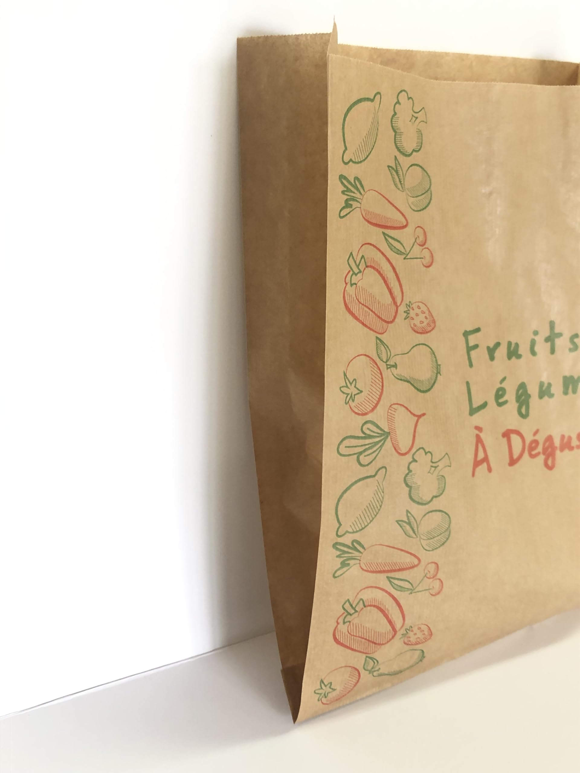Lot de 500 sacs en Papier Kraft Enfilée Brun pour fruti légumes, bijoux 20 x 34 x 7 cm.
