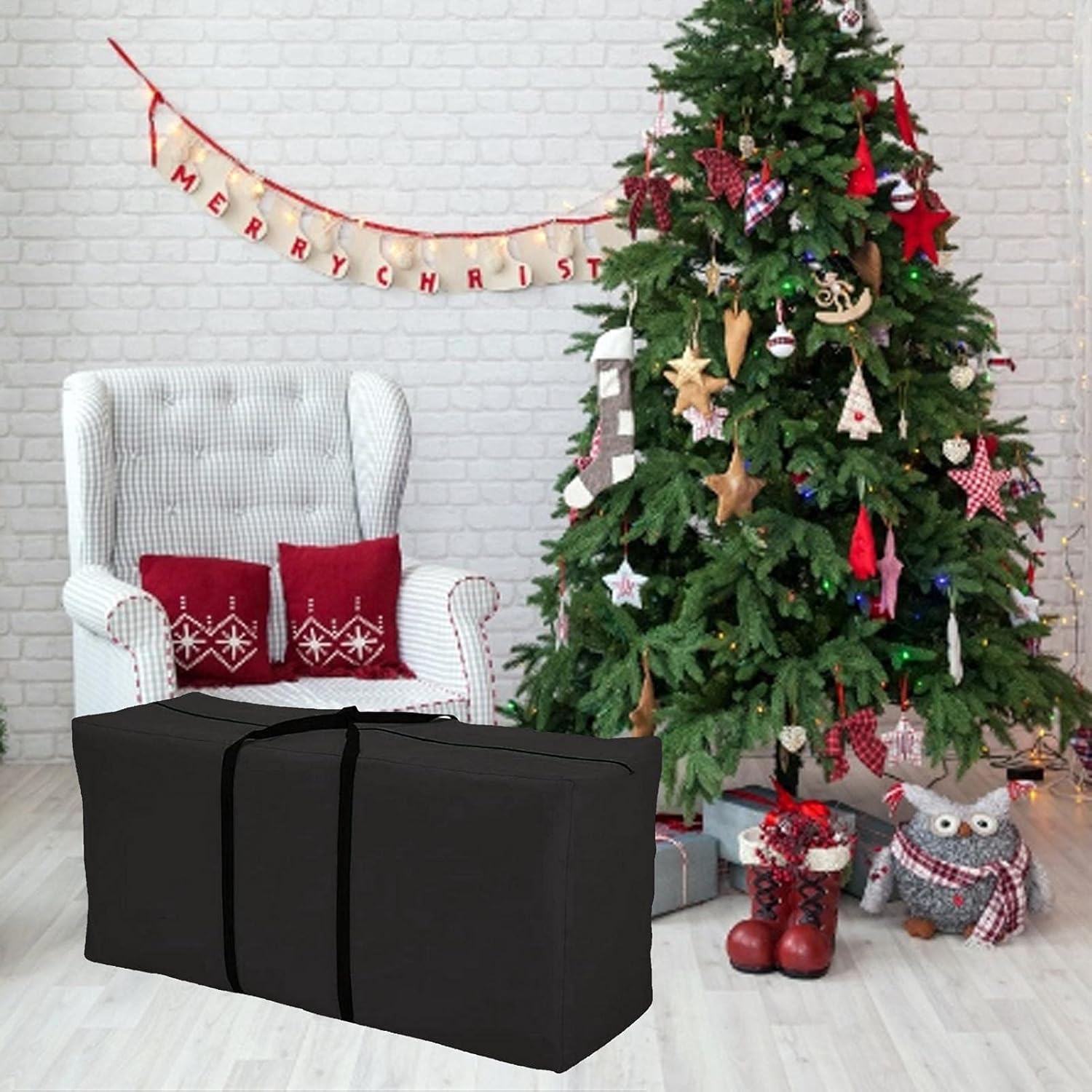 Amazon｜クリスマスツリーストレージバッグ クリスマスツリー収納バッグ 122cmインチ ホリデー人工ツリーストレージケース 丈夫な強化