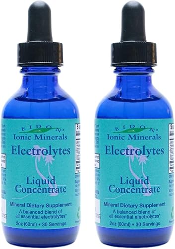 Eidon Ionic Minerals Electrolitos - Gotas de electrolitos líquidos, suplemento mineral iónico para añadir al agua, reponer y equilibrar el