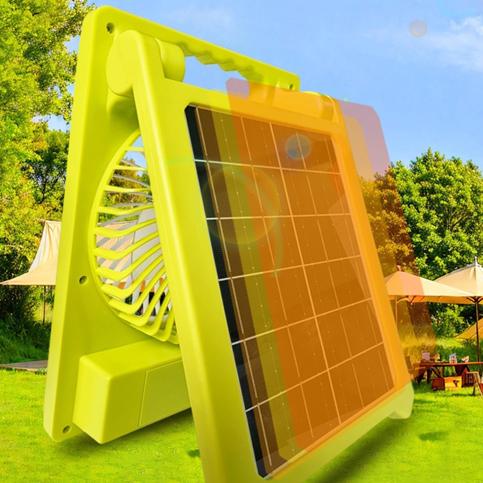 Ventilatore ad Energia Solare Ricaricabile Portatile Silenzioso 3 Velocità | Ventilatori per Tende da Campeggio Per Tende Da Esterno Spiaggia Casa Escursionismo Pesca Giardino