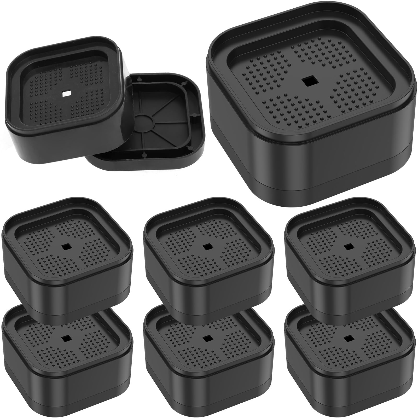 DSFIHJO Furniture Risers Furniture Risers Plastic Stackable Bed Raising Blocks with Nonslip Bottom Stable Desk Leg Riser for Sofa Washing Machine(8Pcs)