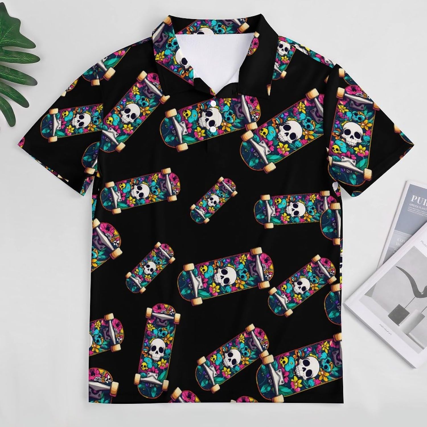 Graffiti Skateboard Womens Golf Polo Shirts Summer Short Sleeve Collared 3 Buttons T Shirt Activewear Tops