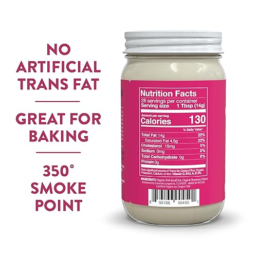 Vista 2 de Fatworks, Manteca de hojas orgánica certificada, sin OMG, USDA 100% orgánica para hornear increíble tradicional, Keto, Paleo, cocción y freír