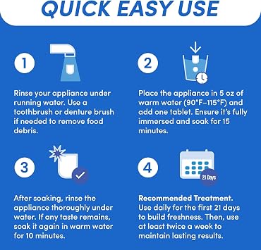 DENTTACH Clean Retainer Cleaner Tablets, Proprietary DEEP CLEANSER Formula Cleans Beneath the Surface, Removes Fog and Stains, Compatible with Invisalign, Retainers, Dentures, Aligners, Mouth Guard