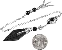 Vista 4 de Rockcloud Péndulo de cristal natural curativo Reiki de 12 facetas con dije hexagonal de atrapasueños Wicca para equilibrar la adivinación