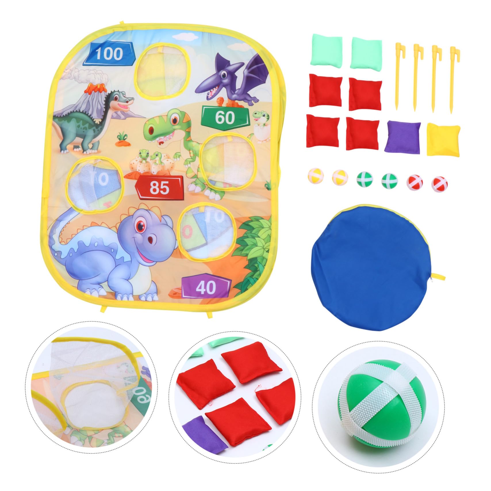 Gioco Sabbia Dinosauro in Stoffa per Ragazzo Ragazza | Bersaglio Pieghevole, Doppia Faccia, Gioco Genitori-figli, Uso Esteso Indoor e Outdoor