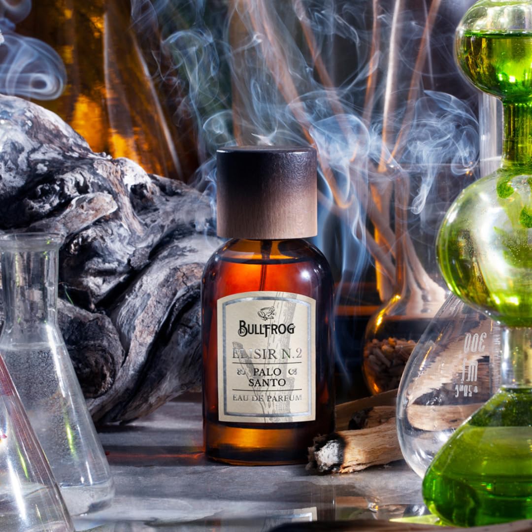 Bullfrog - Eau De Parfum Elisir N.2 Palo Santo, Fragranza Legnosa, Fumée e Incensata, Note di Bergamotto, Violetta e Gelsomino, 100 ml