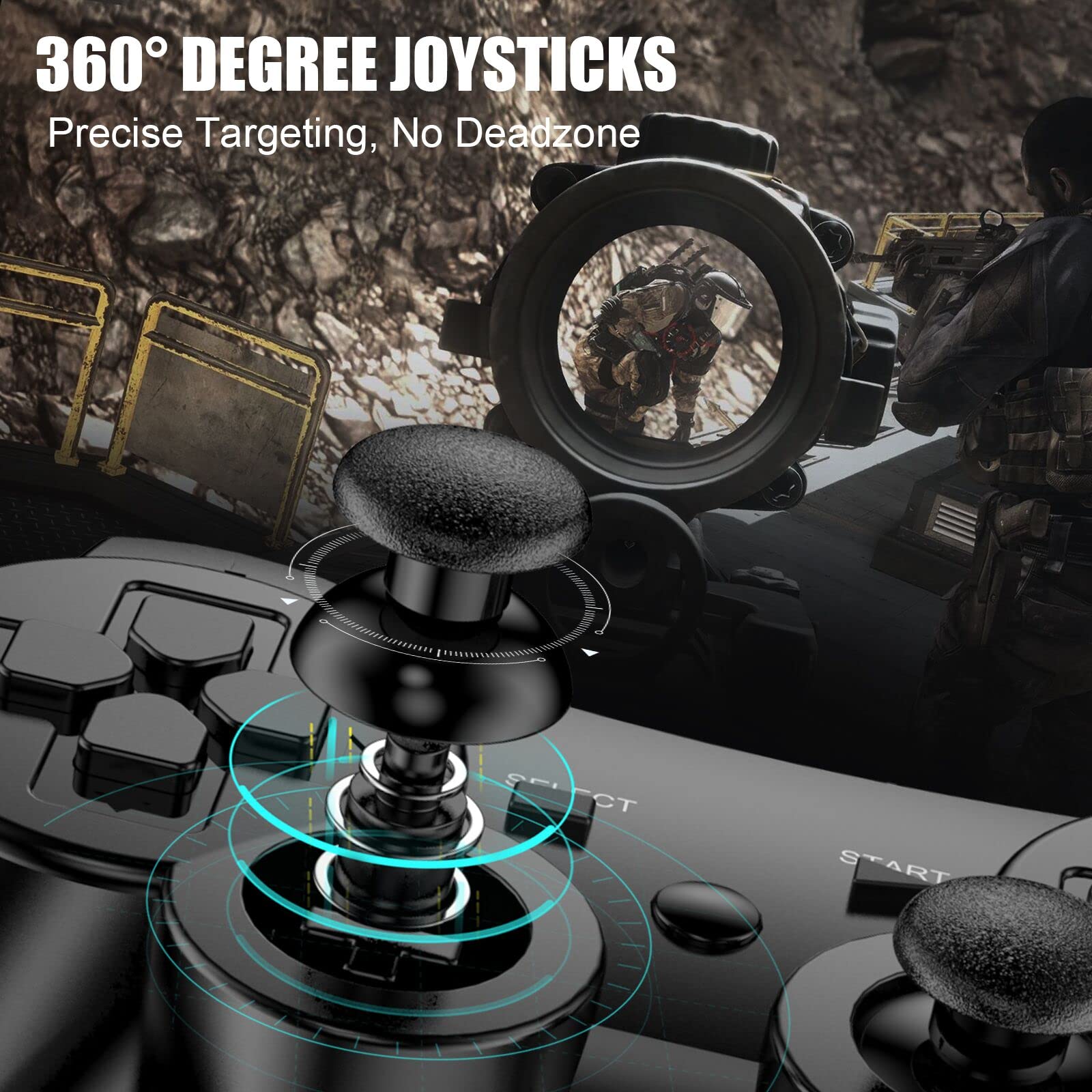 Manette pour PS3, Manette sans Fil pour PS3 Joystick PS3 Bluetooth Manette de Jeu Gamepad Six Axes Télécommande Double Vibration avec Câble de Chargement USB