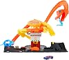 Hot Wheels City Toy Car Track Set, Pizza Slam Cobra Attack Playset, Snake Tail Spiral with Randomizer, 1 Vehicle in 1:64 Scale