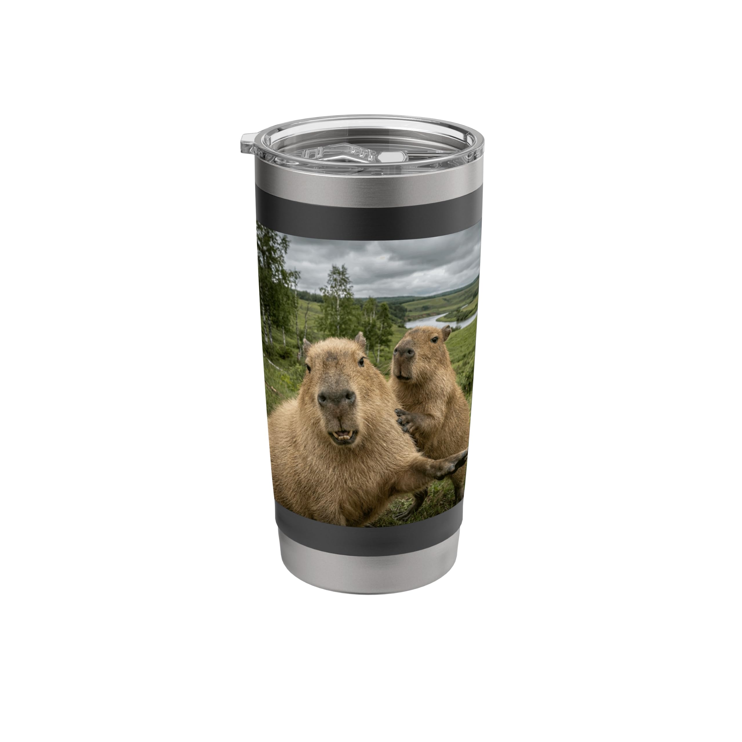 Capybara Duo Funny Chill Meme Nature Stainless Steel Insulated Tumbler
