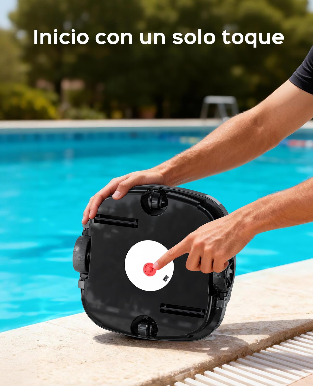 WINNY POOL CLEANER Robot Limpiafondos Piscina Electrico sin Cable,100 min Autonomía,Estacionamiento Auto,Filtración de 180 µm Limpiafondos Piscina,con Gancho,Piscinas Desmontables 80m²-Azul Oscuro