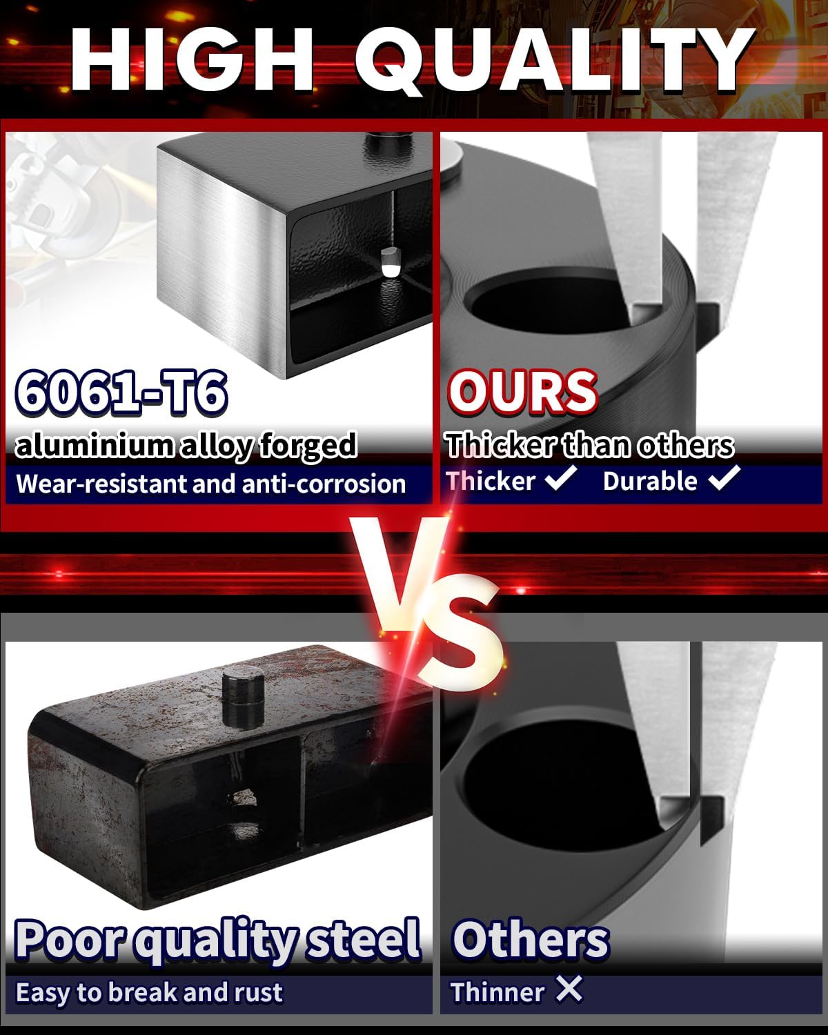 FLYCLE 3" Front and 2" Rear Leveling Kit for 2007-2024 Silverado 1500 Sierra 1500 2WD/4WD,3 inch Front and 2 inch Rear Strut Spacers Lift Kit