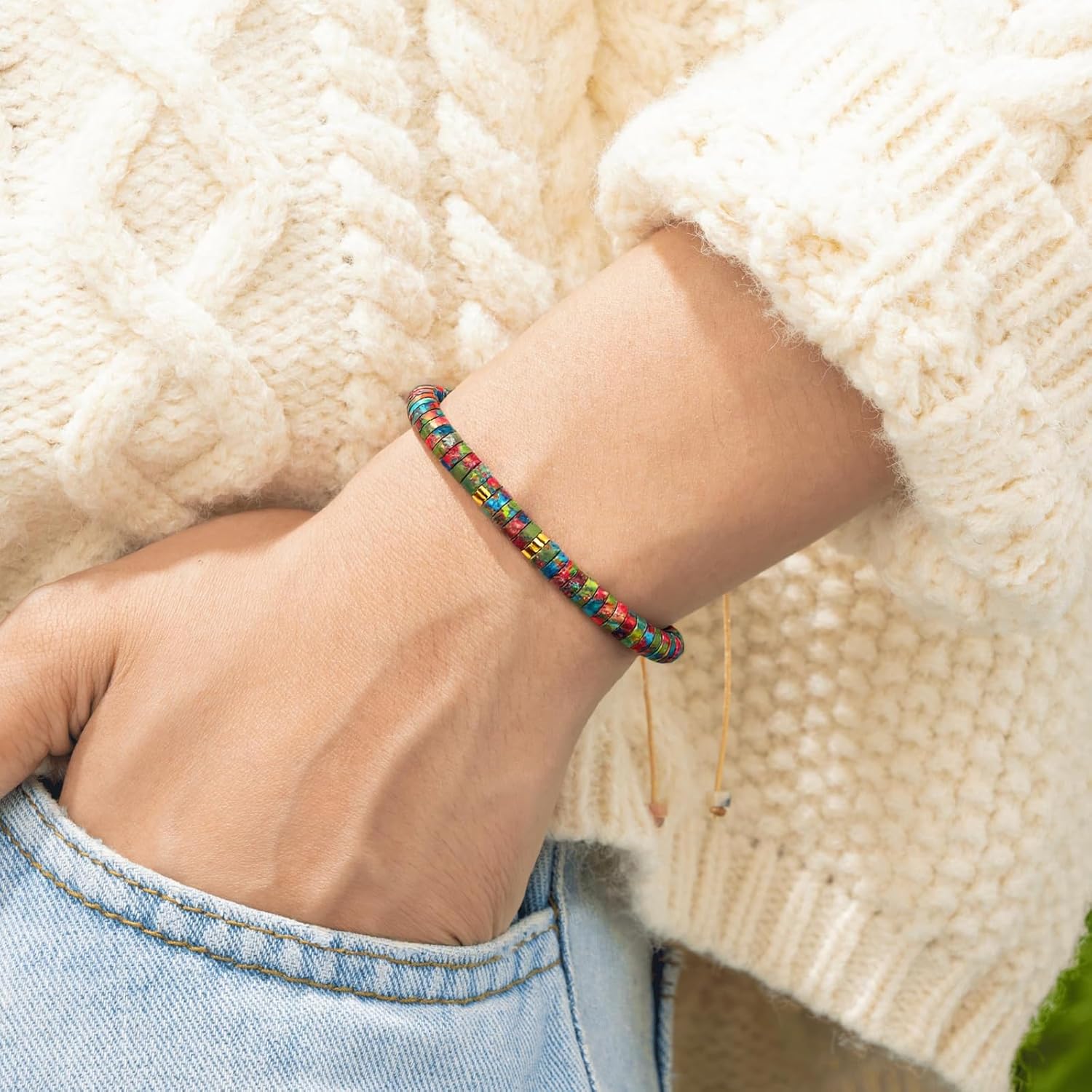 Inspirational Gifts Bracelets for Women, Healing Natural Stone Encouragement Strength Bracelet - Thinking of You, Get Well Soon, Sobriety Gifts for Women Friends Sister - Image 4