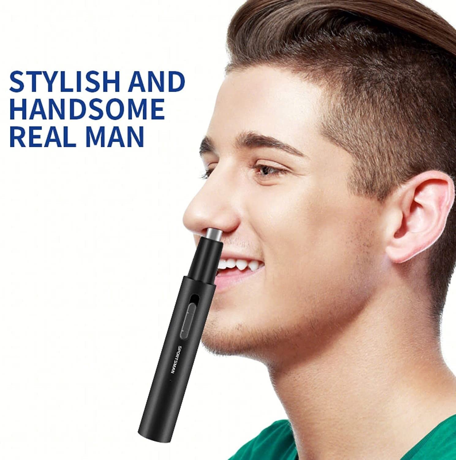 Tagliacapelli per naso, Rifinitore multifunzione for peli del naso e dell'orecchio, ricaricabile tramite USB, indolore, for uomini donne, nero