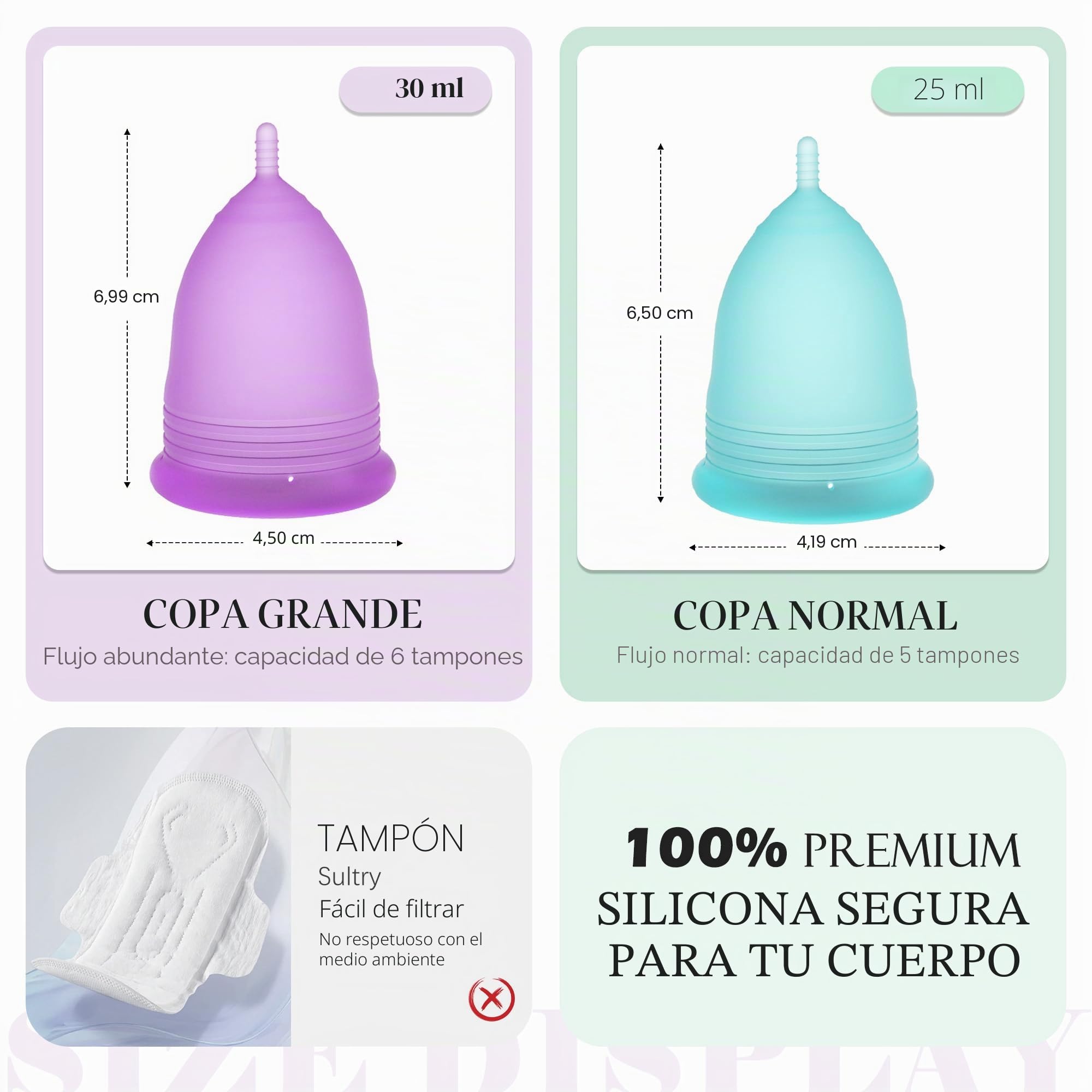 Esterilizador de copas menstruales con 2 copas menstruales reutilizables, kit de limpieza y lavado de copas menstruales, esterilización a vapor a alta temperatura con apagado automático para mujeres